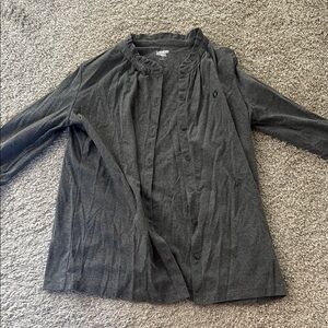 Chase Lands' End Women's Gray Button-Up cardigan